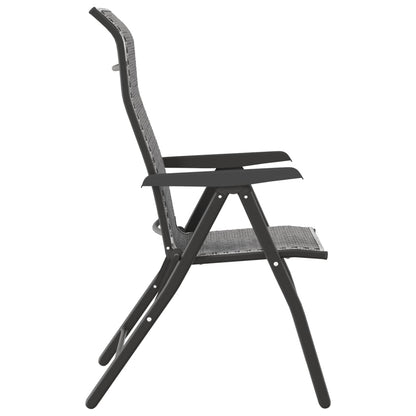 Tuinstoelen 2 st inklapbaar poly rattan grijs