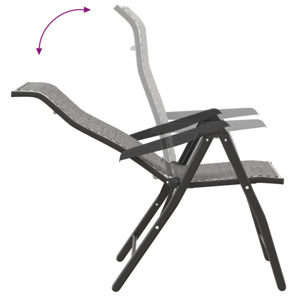 Tuinstoelen 2 st inklapbaar poly rattan grijs