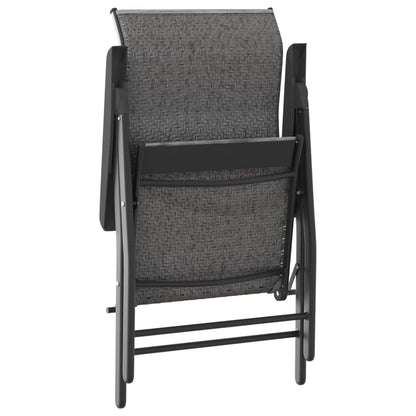 Tuinstoelen 2 st inklapbaar poly rattan grijs