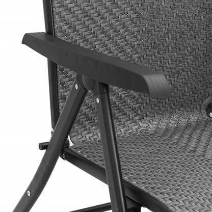 Tuinstoelen 2 st inklapbaar poly rattan grijs