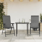Tuinstoelen 2 st inklapbaar poly rattan grijs 69x54,5x111 cm
