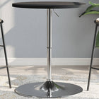 Bar table 60x60x90 cm treated wood and chrome-plated steel black