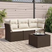 Loungeset 4-delig poly rattan bruin