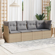 Loungeset 4-delig poly rattan beige