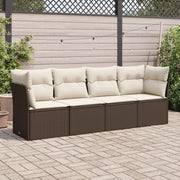 Loungeset 4-delig poly rattan bruin