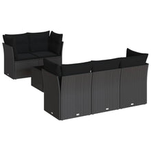 6-Delige Loungeset Met Kussens Poly Rattan Zwart