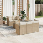 Loungeset 6-delig poly rattan beige