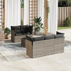 Loungeset 6-delig poly rattan lichtgrijs