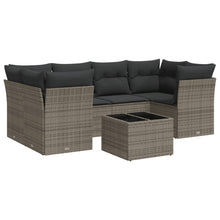 7-Delige Loungeset Met Kussens Poly Rattan Grijs