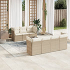 Loungeset 8-delig poly rattan beige