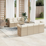 Loungeset 8-delig poly rattan beige