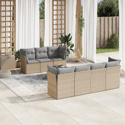 Loungeset 8-delig poly rattan beige