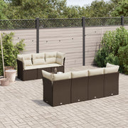 Loungeset 8-delig poly rattan bruin