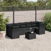 Loungeset 8-delig poly rattan zwart