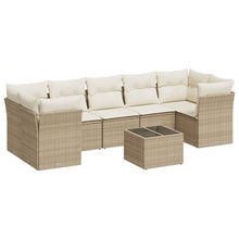 8-Delige Loungeset Met Kussens Poly Rattan Beige