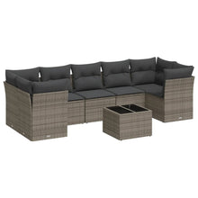 8-Delige Loungeset Met Kussens Poly Rattan Grijs