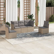 Loungeset 5-delig poly rattan beige