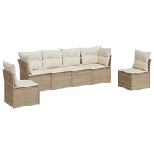 6-Delige Loungeset Met Kussens Poly Rattan Beige