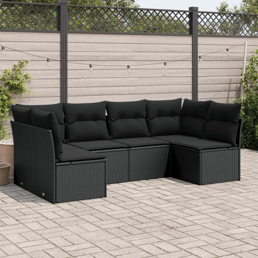10-Delige Loungeset Met Kussens Poly Rattan Beige Blauw