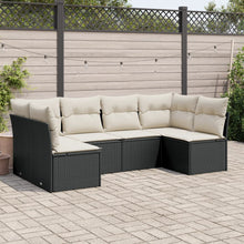 6-Delige Loungeset Met Kussens Poly Rattan Zwart