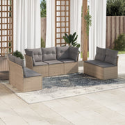 Loungeset 7-delig poly rattan beige