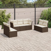 Loungeset 7-delig polyrattan bruin