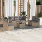 8-delige Loungeset met kussens poly rattan beige