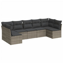 7-Delige Loungeset Met Kussens Poly Rattan Grijs