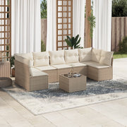 Loungeset 8-delig poly rattan beige