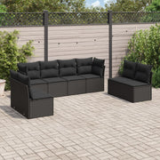 Loungeset 8-delig poly rattan zwart