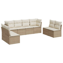8-Delige Loungeset Met Kussens Poly Rattan Beige