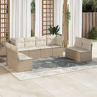 8-Delige Loungeset Met Kussens Poly Rattan Beige