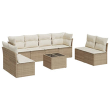 9-Delige Loungeset Met Kussens Poly Rattan Beige