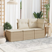 Loungeset 3-delig poly rattan beige