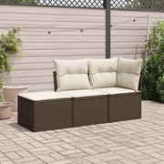 Loungeset 3-delig poly rattan bruin