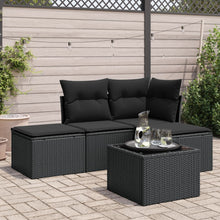 5-Delige Loungeset Met Kussens Poly Rattan Zwart