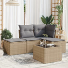 Loungeset poly rattan 5-delig beige