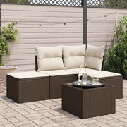 Loungeset 5-delig poly rattan bruin