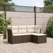 Loungeset poly rattan 4-delig bruin