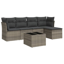 6-Delige Loungeset Met Kussens Poly Rattan Grijs