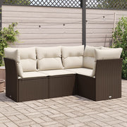 Loungeset 4-delig poly rattan bruin