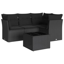 5-Delige Loungeset Met Kussens Poly Rattan Zwart