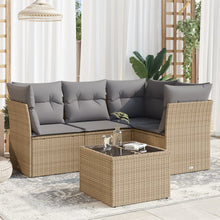 5-Delige Loungeset Met Kussens Poly Rattan Beige