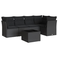 6-Delige Loungeset Met Kussens Poly Rattan Zwart
