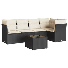 6-Delige Loungeset Met Kussens Poly Rattan Zwart