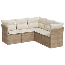 5-Delige Loungeset Met Kussens Poly Rattan Beige