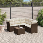 Loungeset 6-delig poly rattan bruin