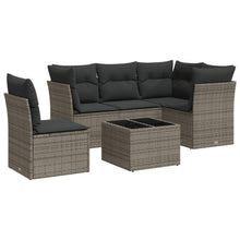 6-Delige Loungeset Met Kussens Poly Rattan Grijs