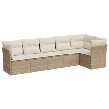 6-Delige Loungeset Met Kussens Poly Rattan Beige