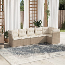 6-Delige Loungeset Met Kussens Poly Rattan Beige